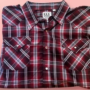 Ely Cattleman Men's Western Pearl Snap Long Sleeve Shirt Size XXL
